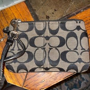 Coach black wristlet